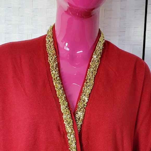 Lara Knit Reformed Red Cardigan - Picture 2 of 6